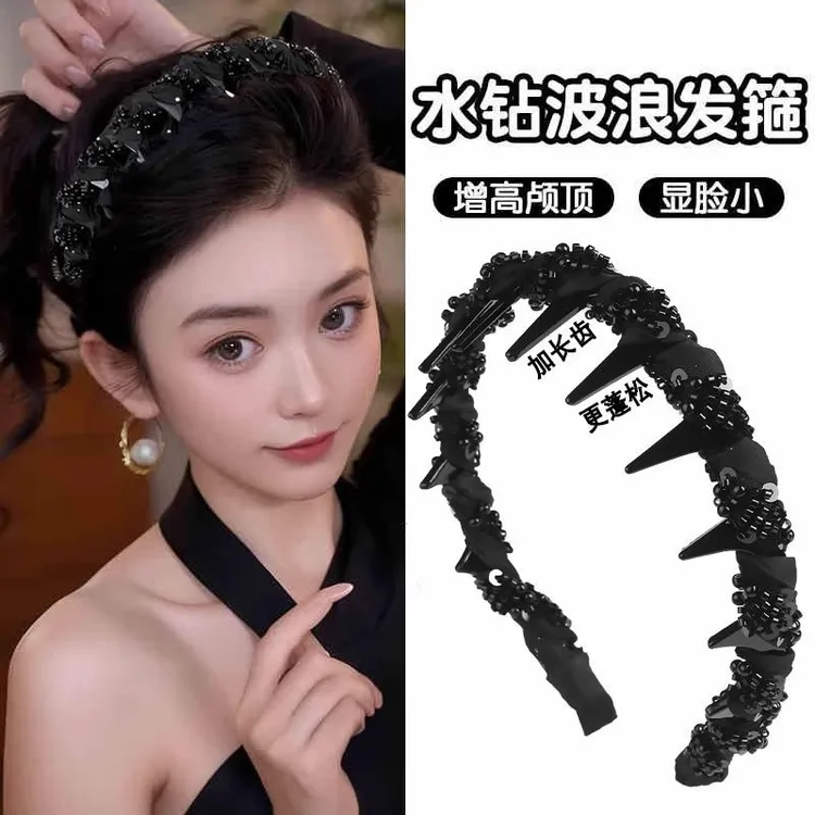 巴黎王妃发箍女2025新款轻奢压发头箍气质小香风串珠缠绕发捆头饰