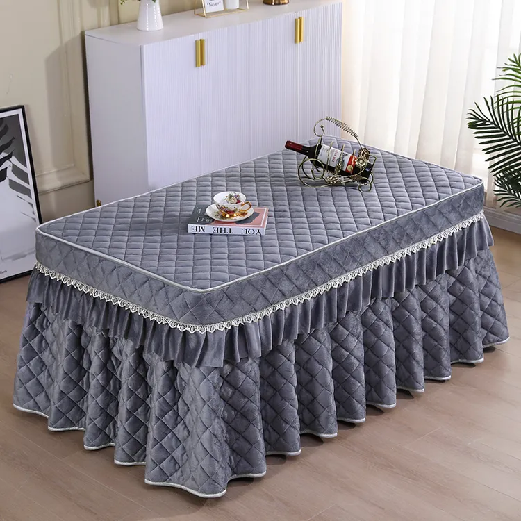 烤火罩双面绒加厚长方形电暖桌罩套冬季防水防油揭盖可定制围布