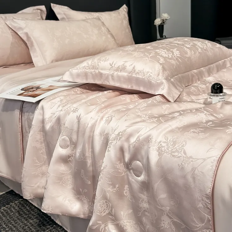 富安娜轻奢100支天丝夏凉被四件套夏季冰丝薄被凉感高级感空调被4