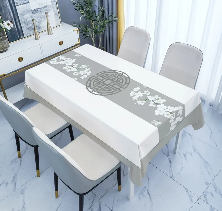 加厚网红餐桌布免洗防油防水 茶几北欧撞色简约现代PVC高级感台布
