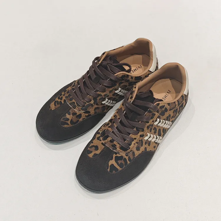 【余欢欢】秋季简约时尚复古百搭休闲豹纹德训鞋-YHX50100