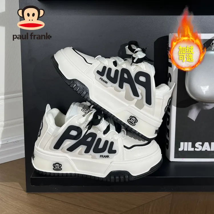 大嘴猴保暖加绒面包鞋情侣款2025新款冬季板鞋加厚抗寒潮牌运动鞋