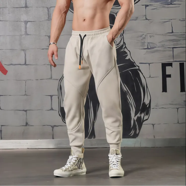 撸铁肌肉男休闲运动裤卫裤宽松束脚小脚长裤加绒健身跑步训练裤子