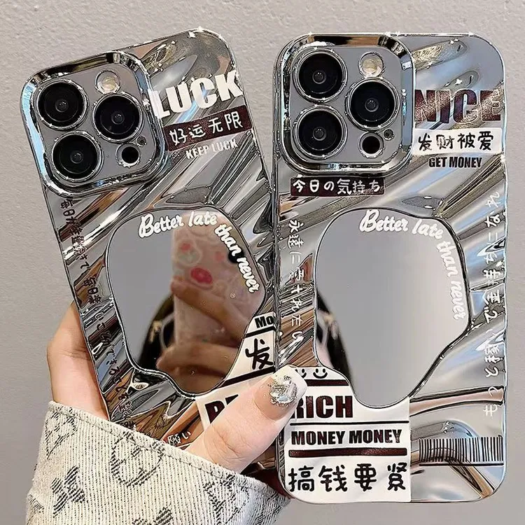 好运发财适用于苹果手机壳华为VIVO荣耀OPPO小米IQOO镜面真我红米