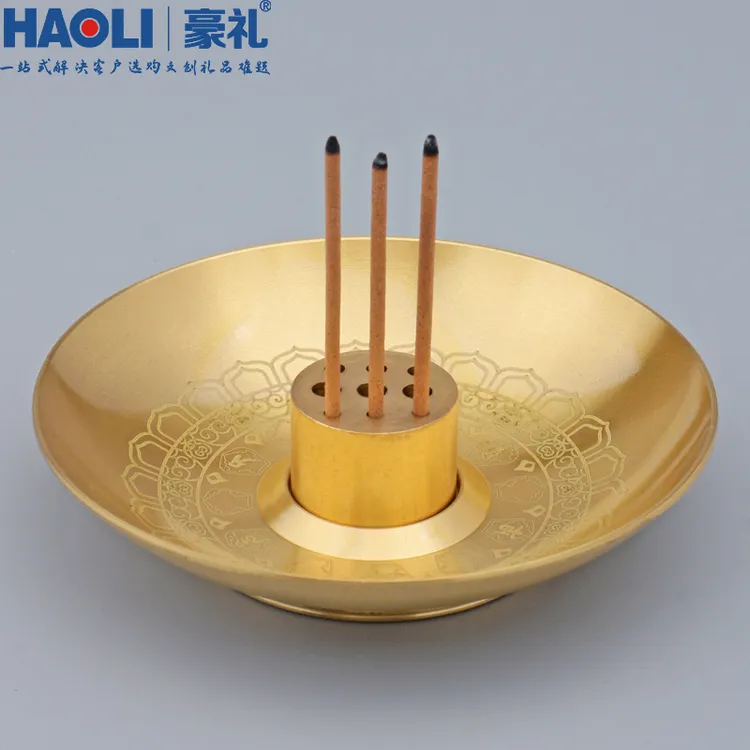 黄铜创意九孔香插架托盘多功能盘香架葫芦香夹底座接香灰香插香座