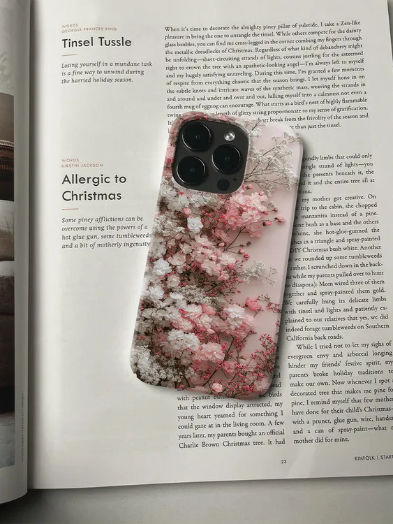 花枝墙适用于苹果iPhone16promax手机壳小米15华为mateOppoVivo
