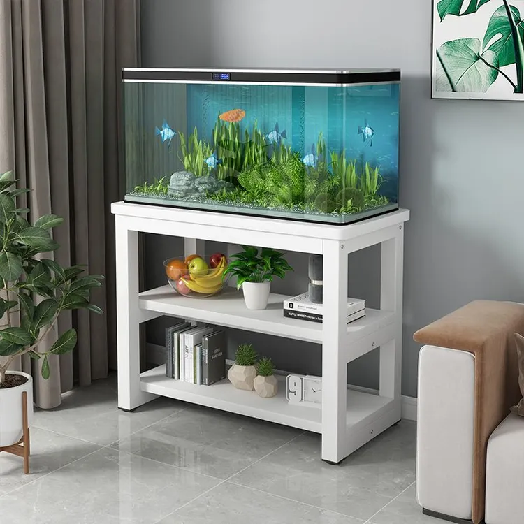 多层鱼缸架子金属钢木鱼缸承重架鱼缸柜子底座鱼缸水族箱架铁艺架