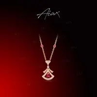 AIAX 925银 镀K金  轻奢气质时尚百搭简约小裙子项链TSJ9484