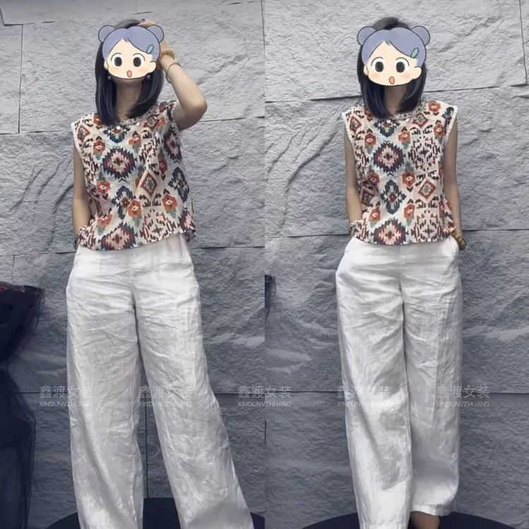 2025夏季新款时尚显瘦气质女士网红洋气两件套百搭款D5609