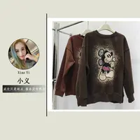 【3052】十#时尚百搭米奇加绒圆领宽松卫衣