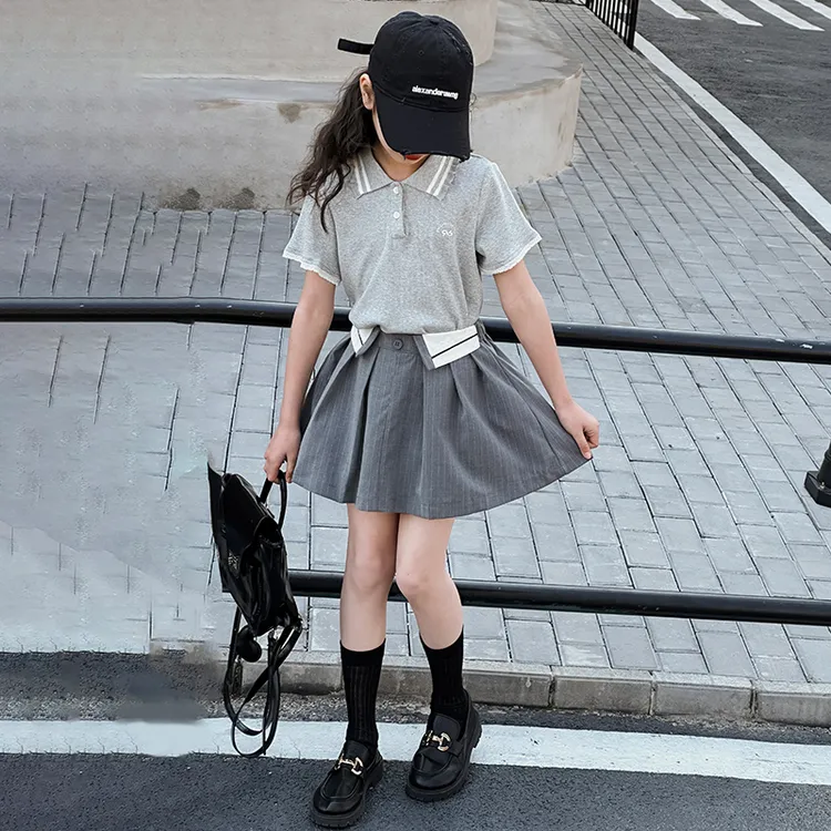 女童夏季裙裤套装2025新款儿童t恤两件套女孩大童酷辣风穿搭夏天