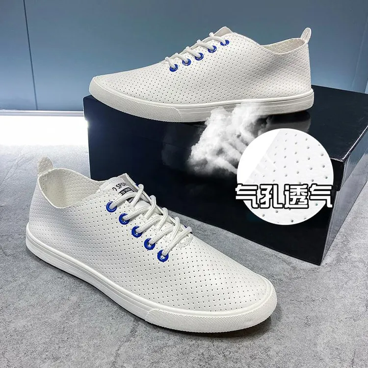 2025夏季薄款镂空透气孔小白鞋男鞋男士韩版潮百搭运动休闲鞋板鞋