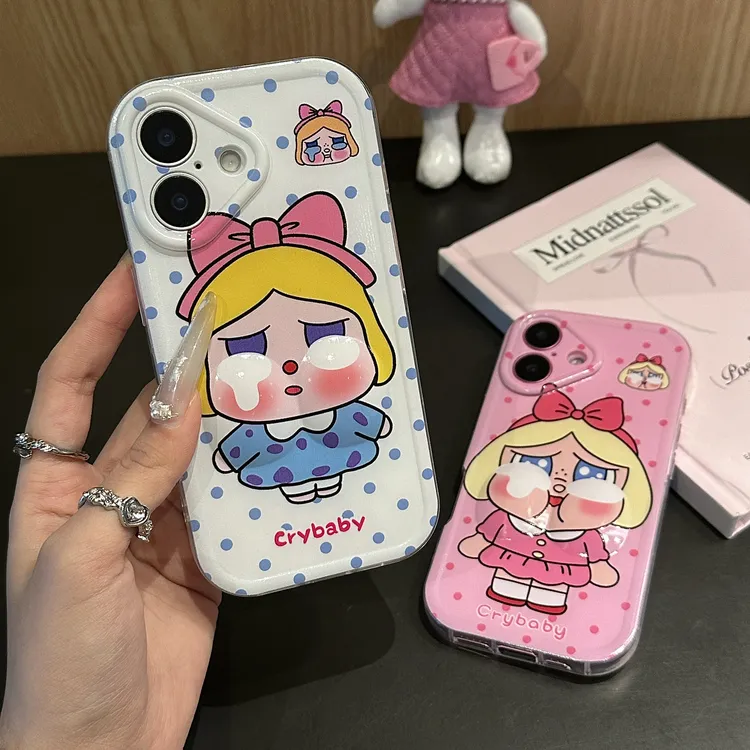 趣味波点小女孩适用iPhone16手机壳苹果15promax/13/14套12闺蜜11