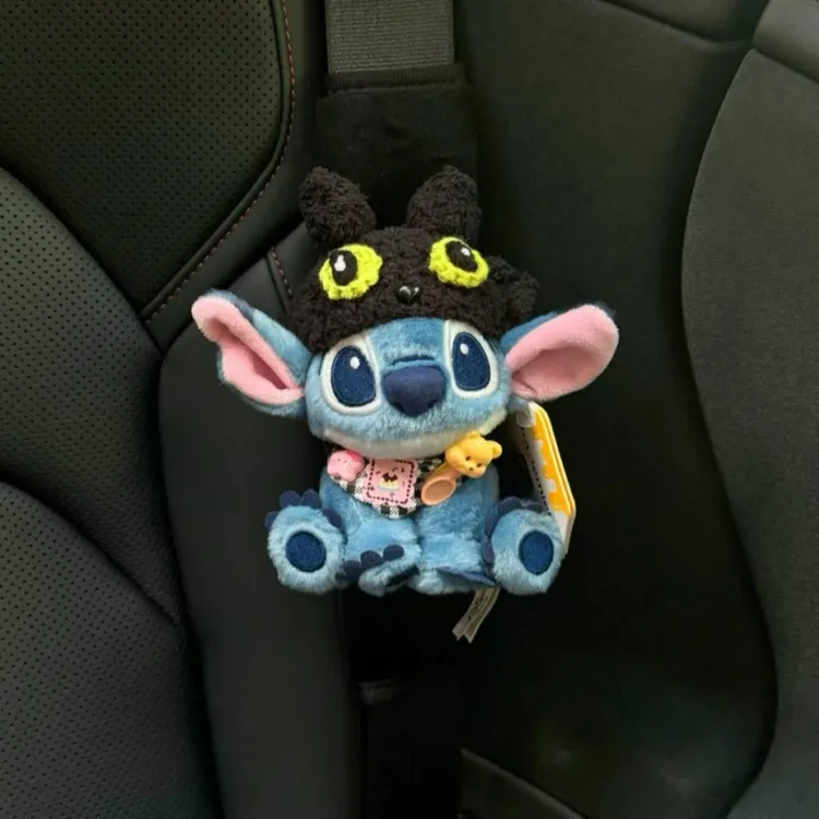 正版无牙仔史迪仔安全带护肩套星际宝贝史迪奇玩偶车载装饰品摆件