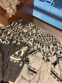 曹大媛25秋冬【费尔岛】慵懒拉链连帽提花毛衣外套软糯高级针织开衫