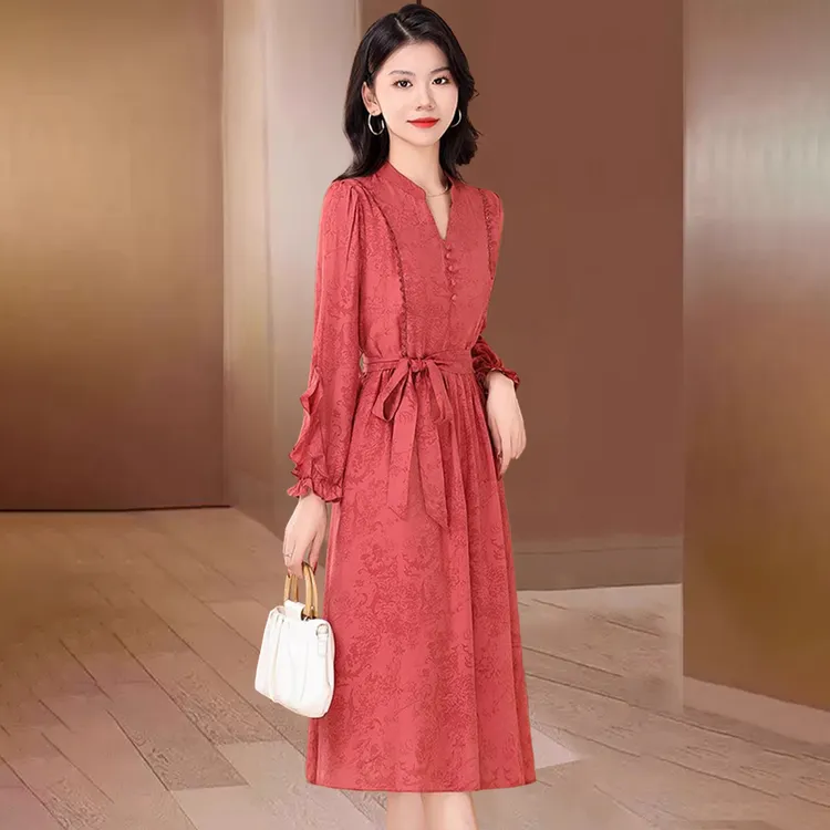 【可蓓儿】长袖连衣裙2025新款女入秋广州十三行喜婆婆婚宴妈妈妈装