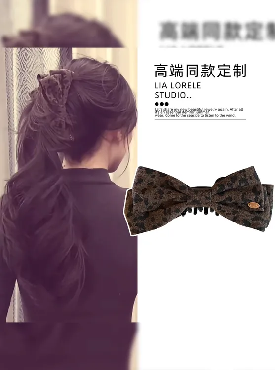 扁头神器！抓夹蝴蝶结香蕉夹发卡高级感高马尾竖夹洋气发夹头饰女