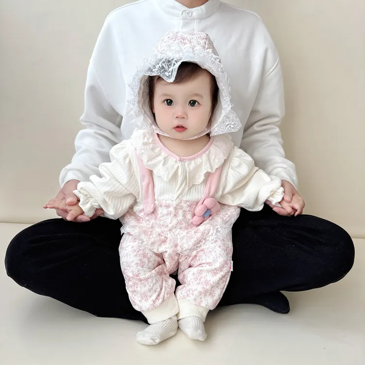 婴儿衣服春秋装春暖花开连体衣公主哈衣爬服新生满月百天周岁礼服