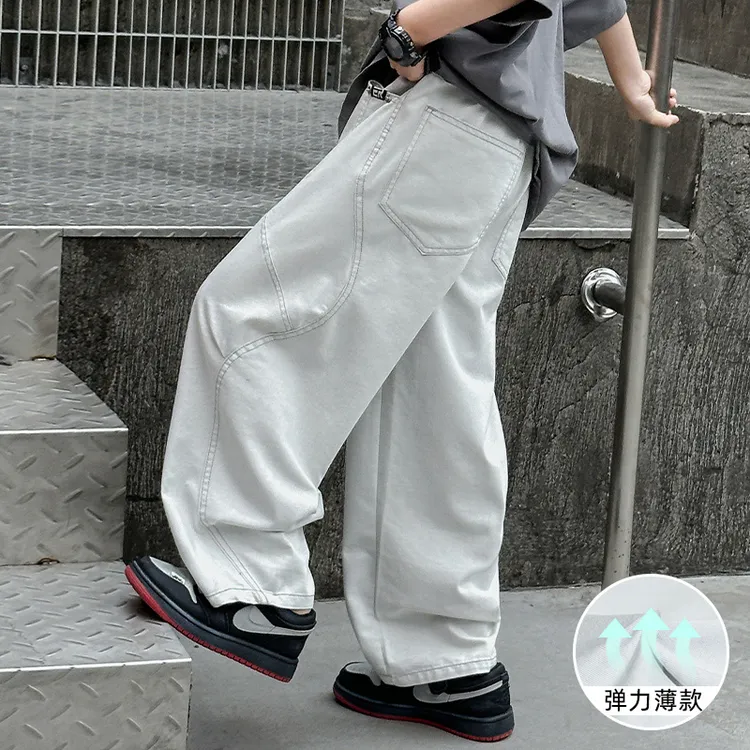 儿童装男童夏装防蚊裤2025新款夏季薄款牛仔裤子大童休闲宽松男孩