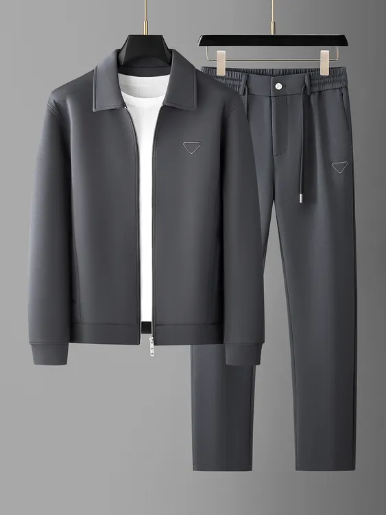秋冬新款男士潮流时尚韩版休闲两件套男立领开衫休闲运动男士套装
