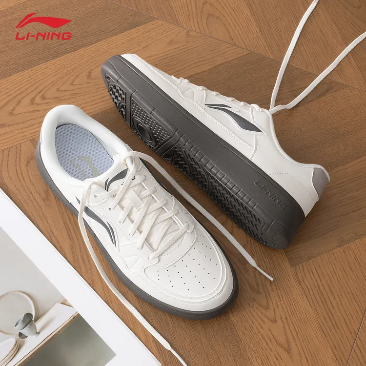 李宁月临男鞋板鞋低帮百搭休闲鞋轻便复古圆头舒适潮鞋运动鞋男款