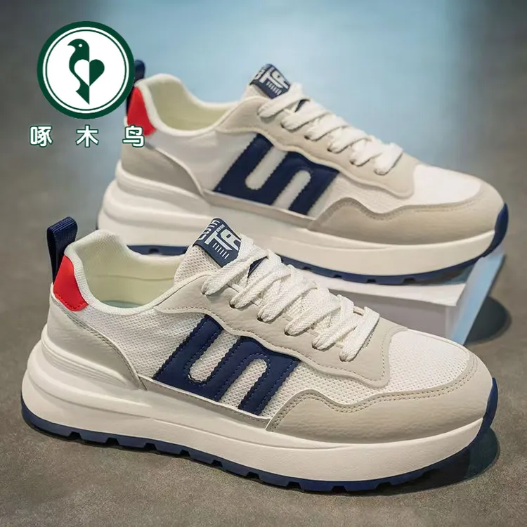正品啄木鸟男鞋2025新款夏季网面透气休闲运动鞋男士慢跑开车男鞋