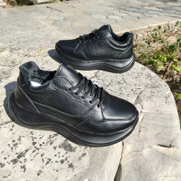 头层牛皮厚底耐磨男鞋透气休闲老爹鞋运动鞋真皮100%牛皮舒适工作