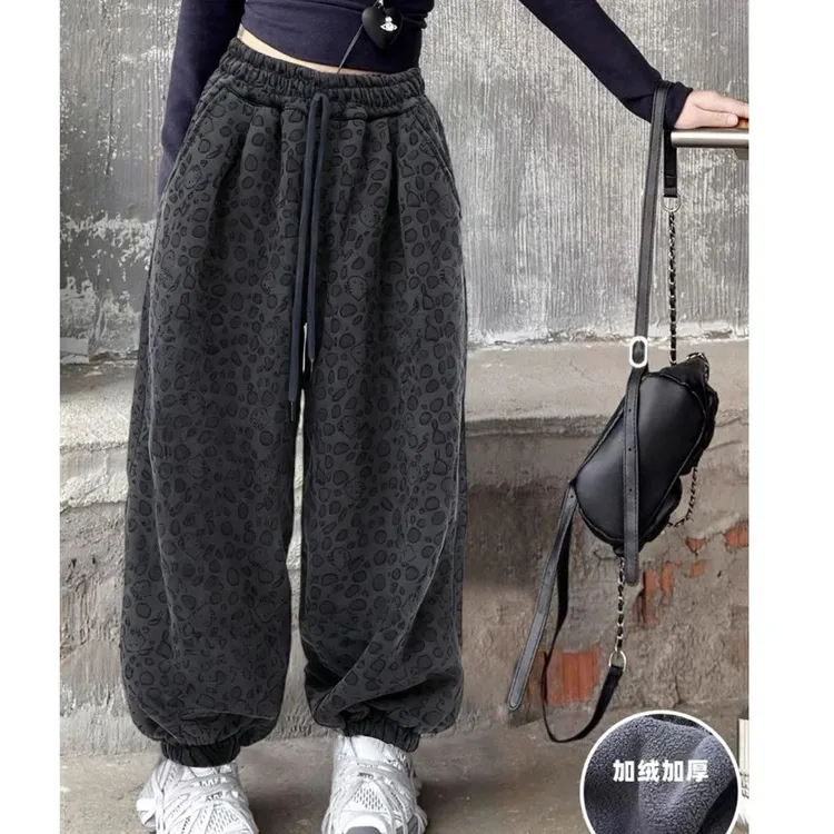 儿童棉裤女宝加绒裤子加厚帅气一体绒新中式开学外穿秋冬