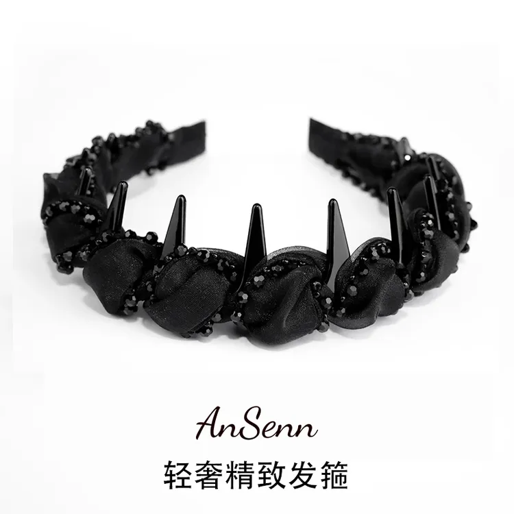 【小魏总珠宝】黑色满天星发箍时尚复古轻奢气质头饰发饰氛围感配饰