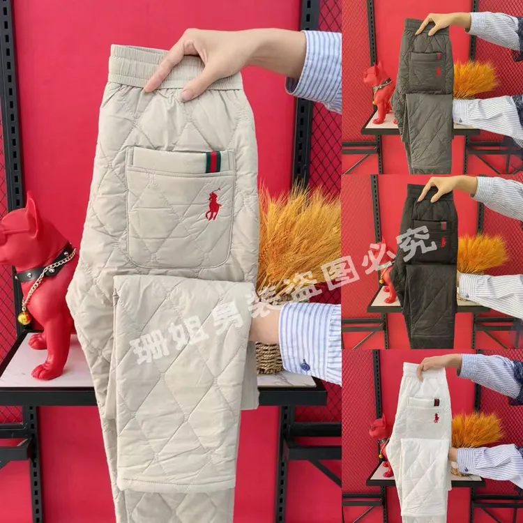 258842冬季男士新款外穿时尚修身保暖休闲直角棉裤