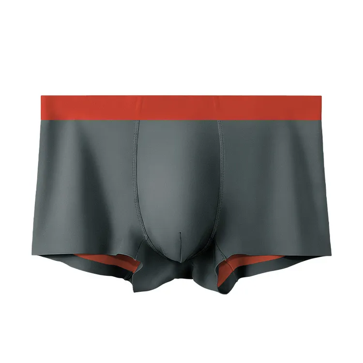 纯色男平角内裤无痕亲肤透气四角短裤男款透气薄款男士中腰时尚