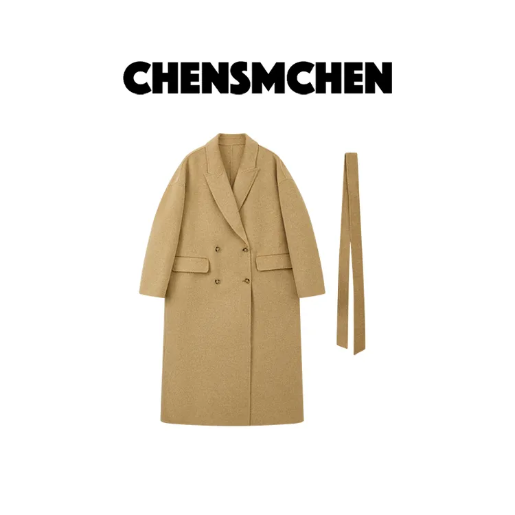 CHENSMCHEN【大女主】绵羊毛大衣女气质时尚百搭毛呢外套CSD11626YW