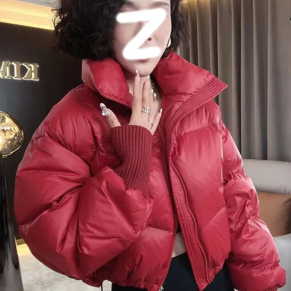 冬季短款棉衣外套棉袄韩版时尚设计感高腰加绒加厚抽绳面包服女潮