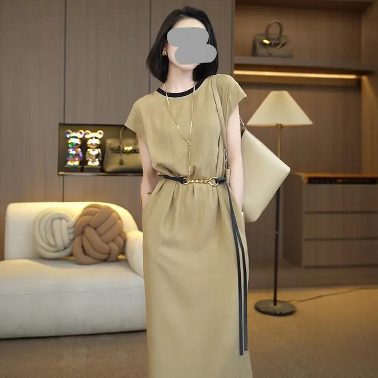 官图 法式气质连衣裙2025新款夏季轻奢高级感宽松显瘦子长裙子女