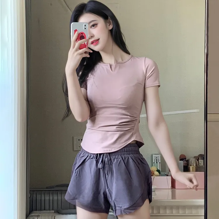 专业运动短袖女夏季健身透气瑜伽服跑步薄款高腰套装