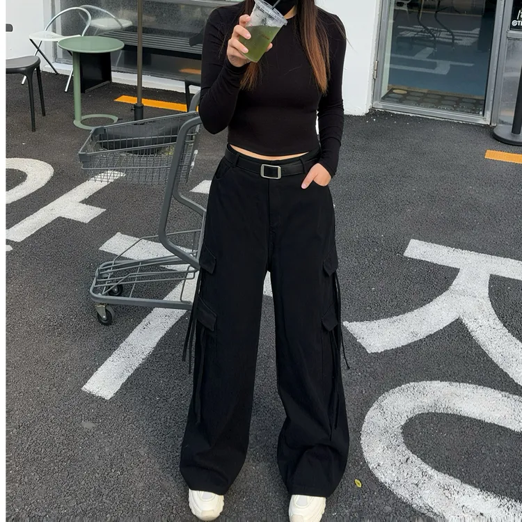 Bai大码【满分】220斤宽松秋冬胖mm显瘦苹果梨身材直筒裤