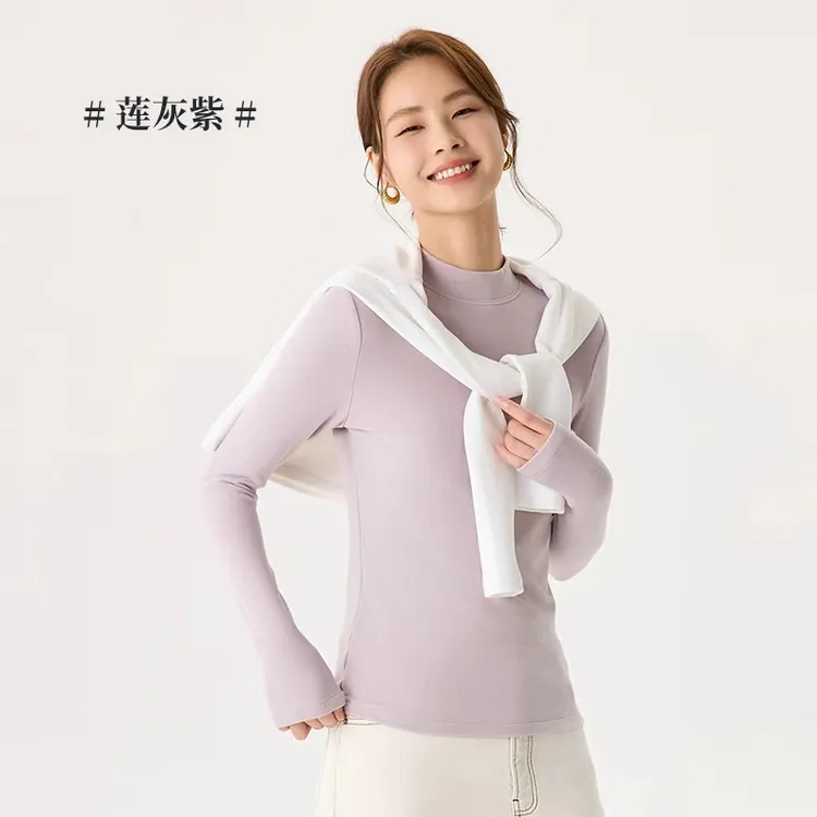 种小草专属【小草自制】秋冬季新款女士时尚修身百搭德绒打底（半高领）DJN9517