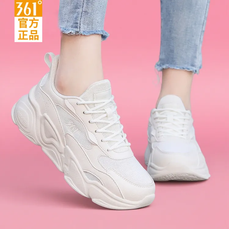 361°女鞋跑鞋2025新款夏季学生白色百搭旅游鞋子官方正品运动鞋女