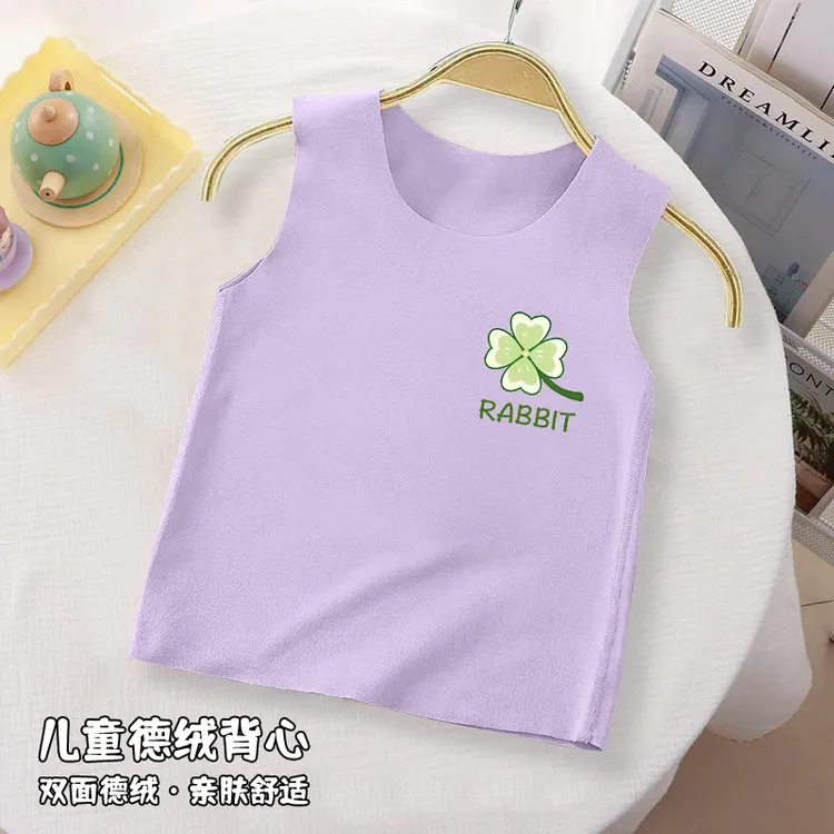 女童保暖背心儿童德绒上衣2025秋冬无袖内衣打底洋气马甲秋装潮款