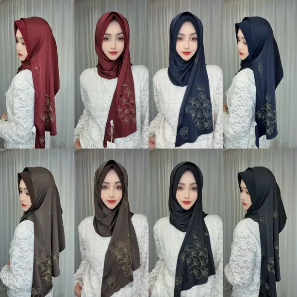 苏戴尔高端婚嫁银杏叶烫钻绕巾（配盒针）