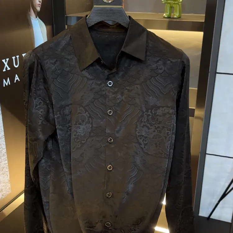 2508新款男士秋季新款长袖衬衫高级感男士潮牌休闲时尚百搭
