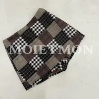 Moi et mon冬季新款小众设计师款短裙裤休闲百搭复古印花短裙裤