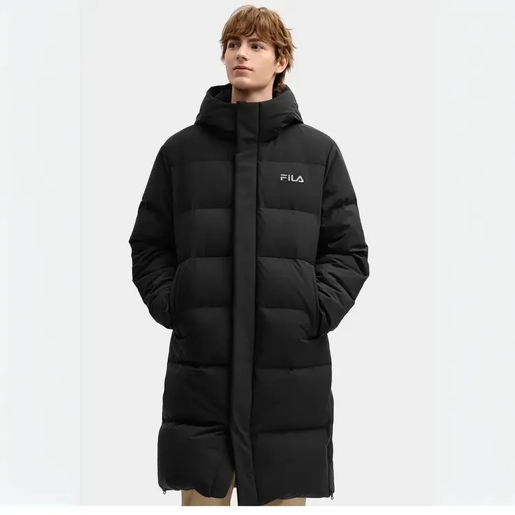 FILA斐乐男女装2025冬羽绒服休闲保暖连帽防水防风外套F51U549903