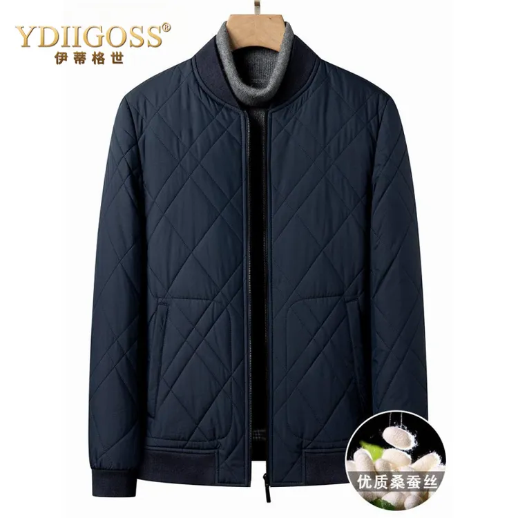YDIIGOSS棒球领棉服男款秋冬季轻奢商务休闲棉衣加厚棉袄外套