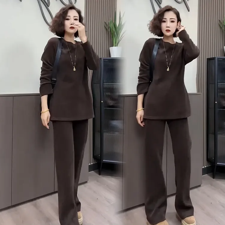 2025秋季新款时尚显瘦气质网红高档套装女高级百搭宽松大码两件套