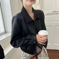 新款设计感韩系短款皮衣外套2503