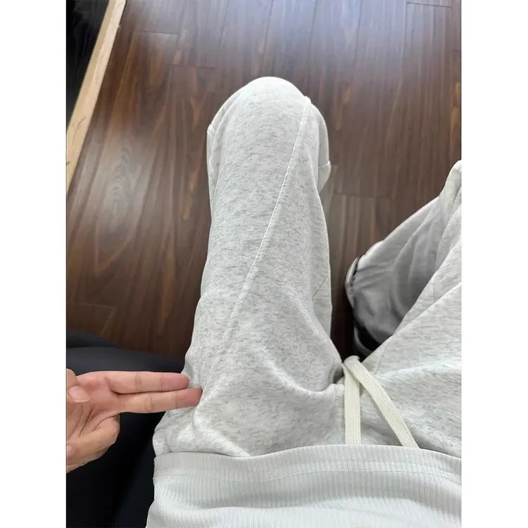 美式高街弯刀裤男女潮牌春秋直筒阔腿运动重磅百搭休闲新款男卫裤