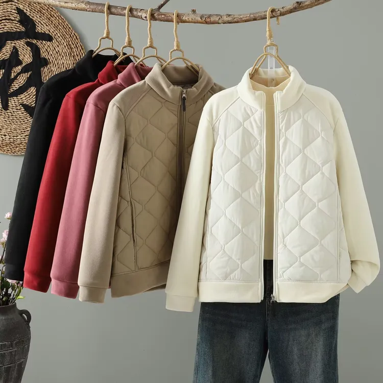 新款棉服秋冬防风运动立领宽松保暖外套拼接百搭休闲款#255