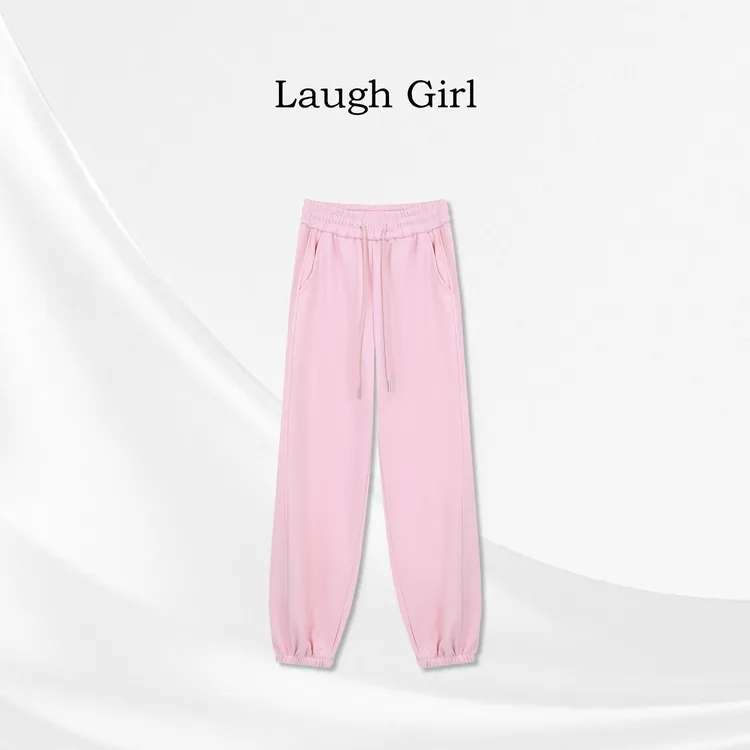 楚楚君Laugh girl【冬日卫裤】秋冬加绒松紧腰显瘦卫裤KL531291J