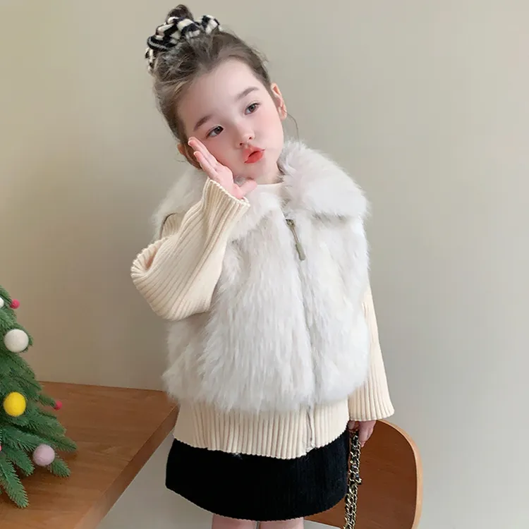 儿童甜美可爱毛绒绒棉衣小女孩秋冬季加厚保暖外套宝宝洋气外出服